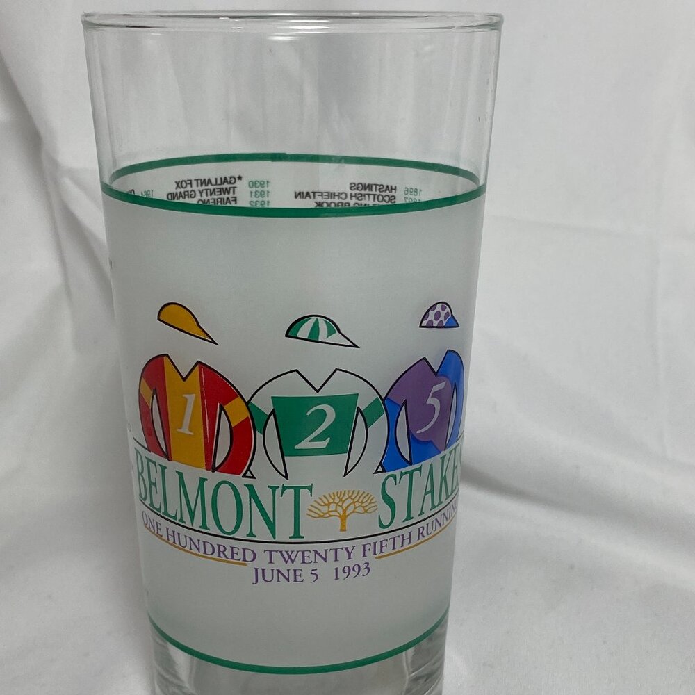 VNTG Belmont Stakes 1993 Saratoga Springs NY Official Commem Mint Julep Glass